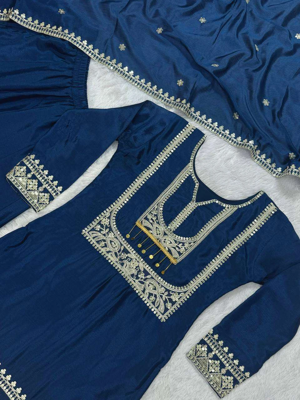 Vardan Ethnic Hk 1649 Chinon Silk Wholesale Designer Readymade Salwar Suit — Wholesale Readymade Suit, MPA wholesale from Surat — view 6